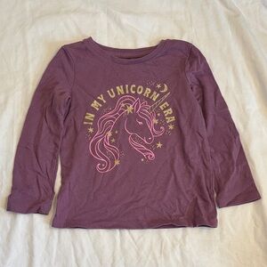 jumping beans Purple Long-Sleeve Tee with Pink & Gold Unicorn Graphic